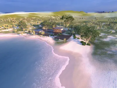 Folding modern architecture beach house villa vray 3dsmax 3D model