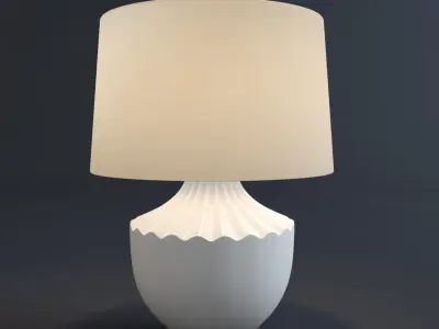 Carousel Table Lamp White  John Richard Collection 3D model