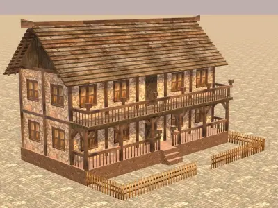 Medieval house fourteen 12 Low-poly 3D model