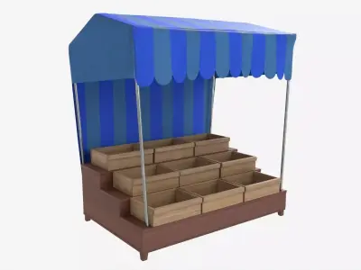 Market Fair Stall with Canopy 04 3D model