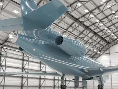  Falcon Business Jet Dassault 900 Grey Rigged 