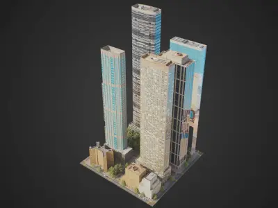 Realistic City District H8-H28 MAYA Low-poly 3D model