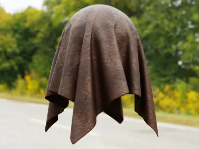 Seamless Vintage Burgundy Leather - Procedural Shader Texture