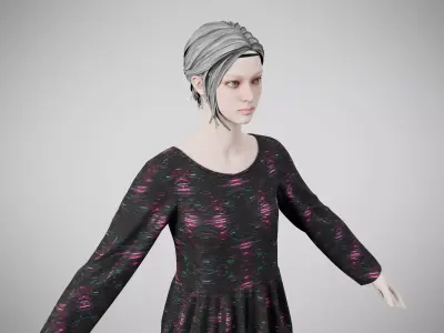 Dress 25 Light Burst Static Low-poly 3D model