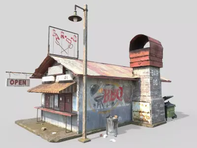 Abandoned Barbeque Restaurant 3D model