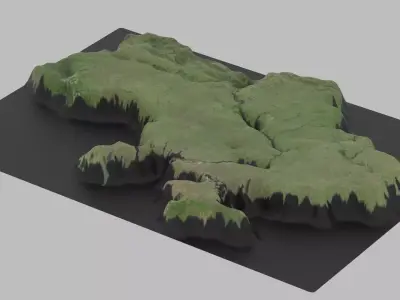 Ukraine Map Country Low-poly 3D model