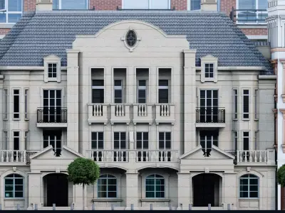 Classic stone facade-Building Classic Facade Element 3D model 11