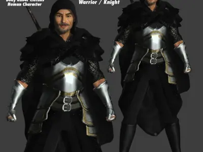 AAA 3D MALE FIGHTER WARRIOR - REALISTIC RIG GAME CHARACTER Low-poly 3D model
