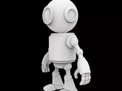 One Eyed Robot Figurine 3D Print Model 3D print model