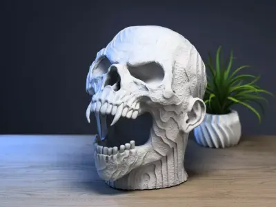 Scream Skull Headphone Stand Cyborg Headset Stand Perfect Gamer  3D print model