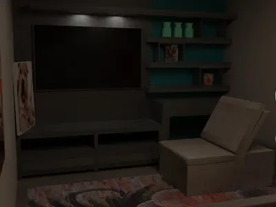 Living room Low-poly 3D model