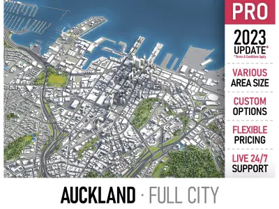 Auckland Low-poly 3D model