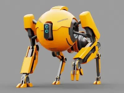 Q BOT rigged character rigged 3D model