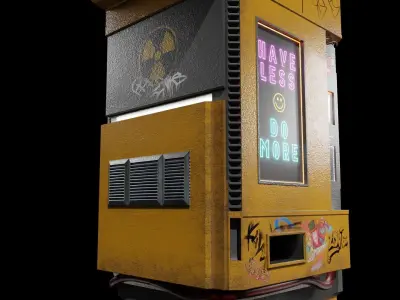 Cyberpunk Vending Machine Low-poly 3D model buy