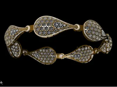 1123 Teardrop Lattice Bangle 8gm 3D print model