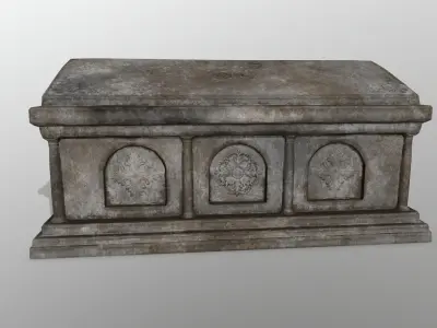 tomb 1 gravestone Low-poly 3D model