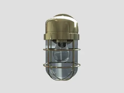 3D Wall mounted bulkhead lamp Low-poly 3D model