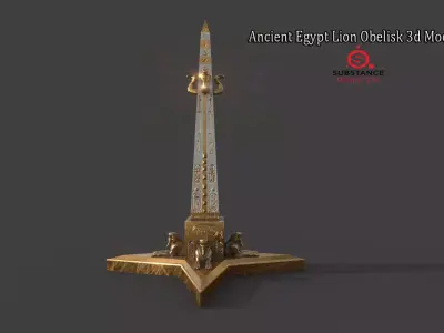  Ancient Egypt Lion Obelisk 3d Model 3D model