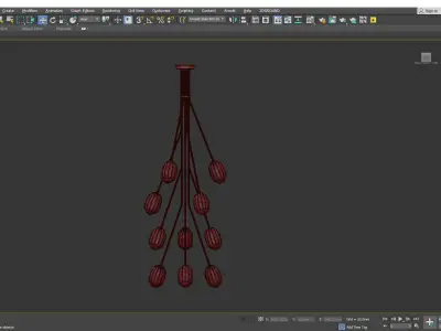 POPPY BOUQUET CHANDELIER Low-poly 3D model