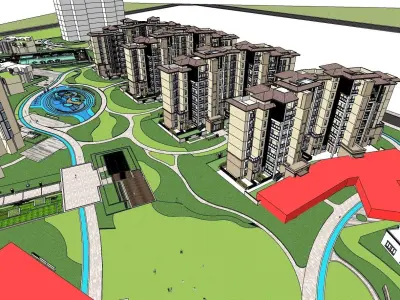 shopping mall complex 3D model