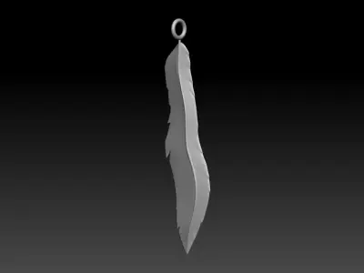 Feather Pendant 3D Printable Model Free 3D print model