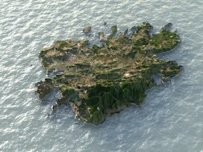 Antigua and Barbuda Terrain country 3D model