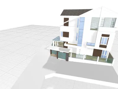 house 3 floors 3D model