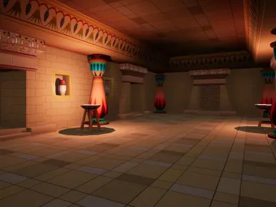 Egypt cartoon  Low-poly 3D model