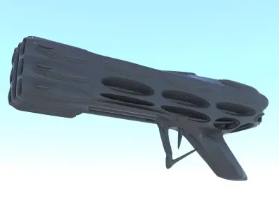 Gun SciFi Weapon 3D LowPoly  Low-poly 3D model