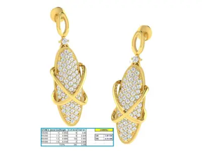 Pendant Earring Set 3dm STL OBJ FBX Render Details 3D print model order