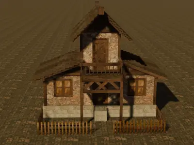 Medieval house ten 11 Low-poly 3D model
