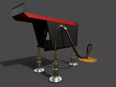 Papi Low-Poly gas pump with hose Low-poly 3D model