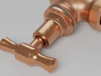 Brass Water Tap 3D model