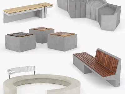 Urban Furniture Set 3D model