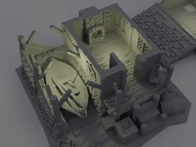 Seaside Shack Tabletop Terrain 28 MM 3D print model