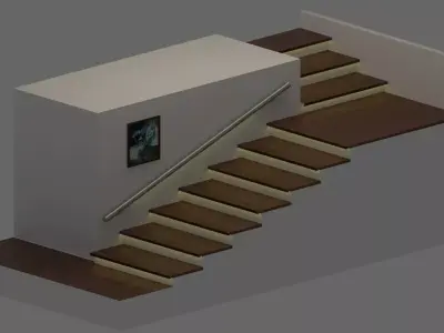 Interior Stairs Scene Low-poly 3D model