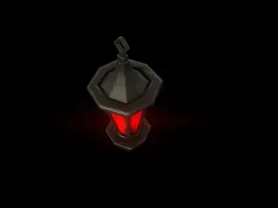 Stylized lantern Low-poly 3D model