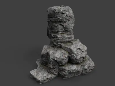 Cliff Rock 4-1 Low-poly 3D model