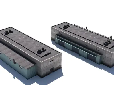 Industrial Building Low-poly 3D model