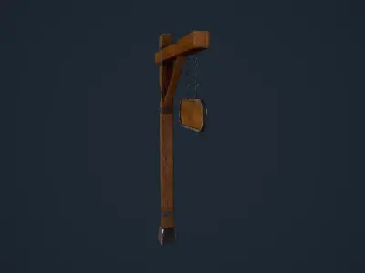 Medieval sign Low-poly 3D model