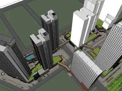 high-rise apartment building 3D model 3D model
