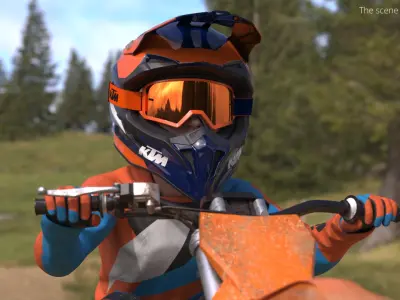  KTM Youth Mini Dirt Bike Rider Muddy Aggressive Position 