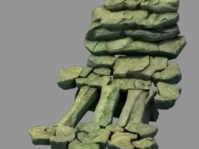 Forgetful forest - stone ladder 34 3D model