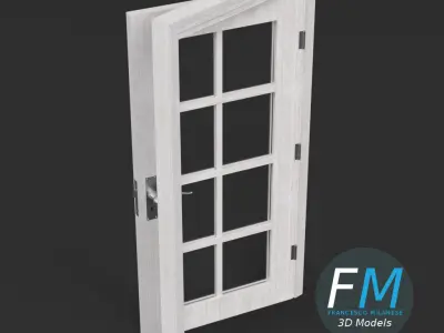 8 panel glass door 3D model
