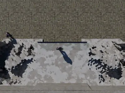 Futuristic stair for people to rest 3D model