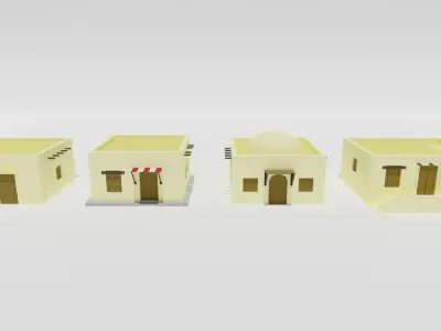 Desert House Pack Low-poly 3D model