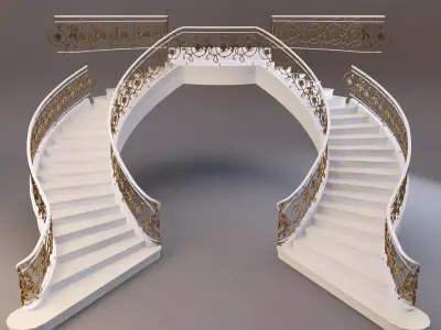 classical staircase 3 3D model