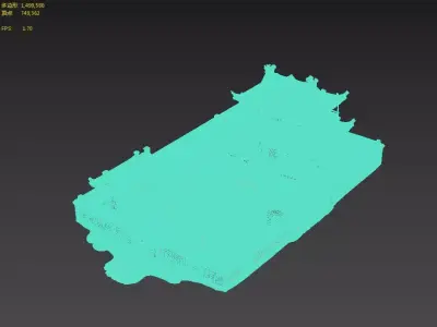  courtyard snow scenery 3D model