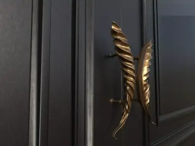 Leaf Series Heavy Door  Handle 3D print model