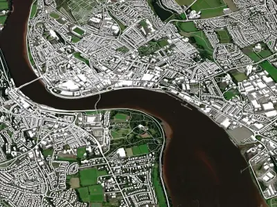 Cityscape Londonderry Ireland 3D model